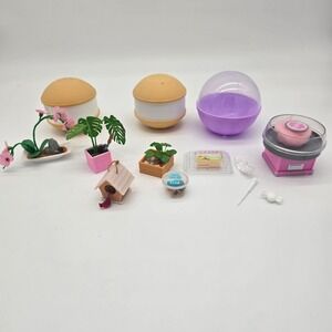 MGA Miniverse Garden Accessories Lot Plant Birdhouse Candy Cotton Candy Machine